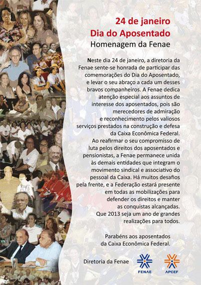 Dia do aposentado fenae